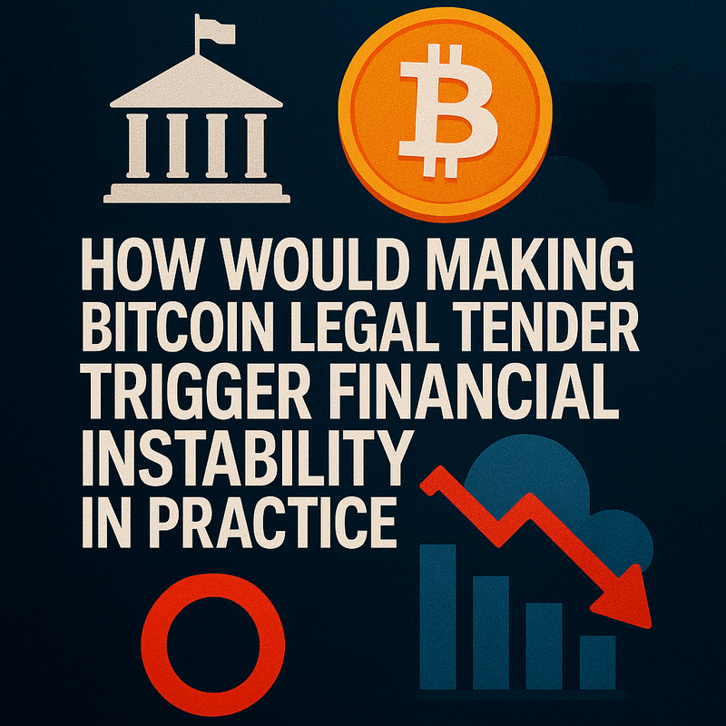 How would making Bitcoin legal tender trigger financial instability in practice