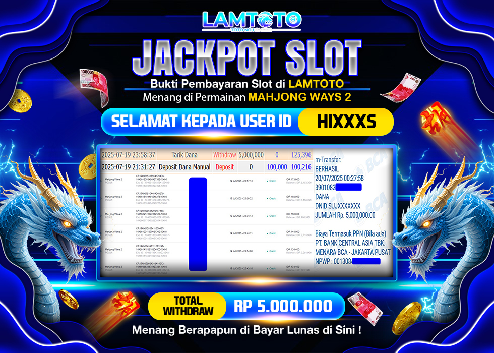 BUKTI JACKPOT LUNAS LAMTOTO