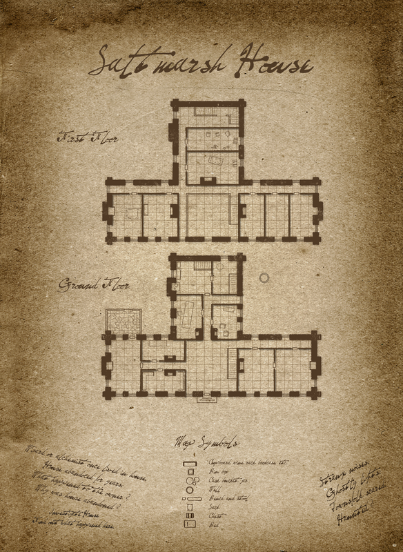 Saltmarsh House Interior Detail with Grid & Notes ( Players Map ...