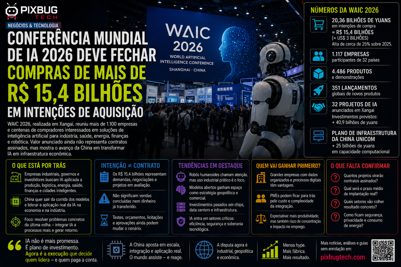 Conferência de IA movimenta R$ 15,4 bilhões em intenções de compra e mostra que a China quer tirar a tecnologia dos slides