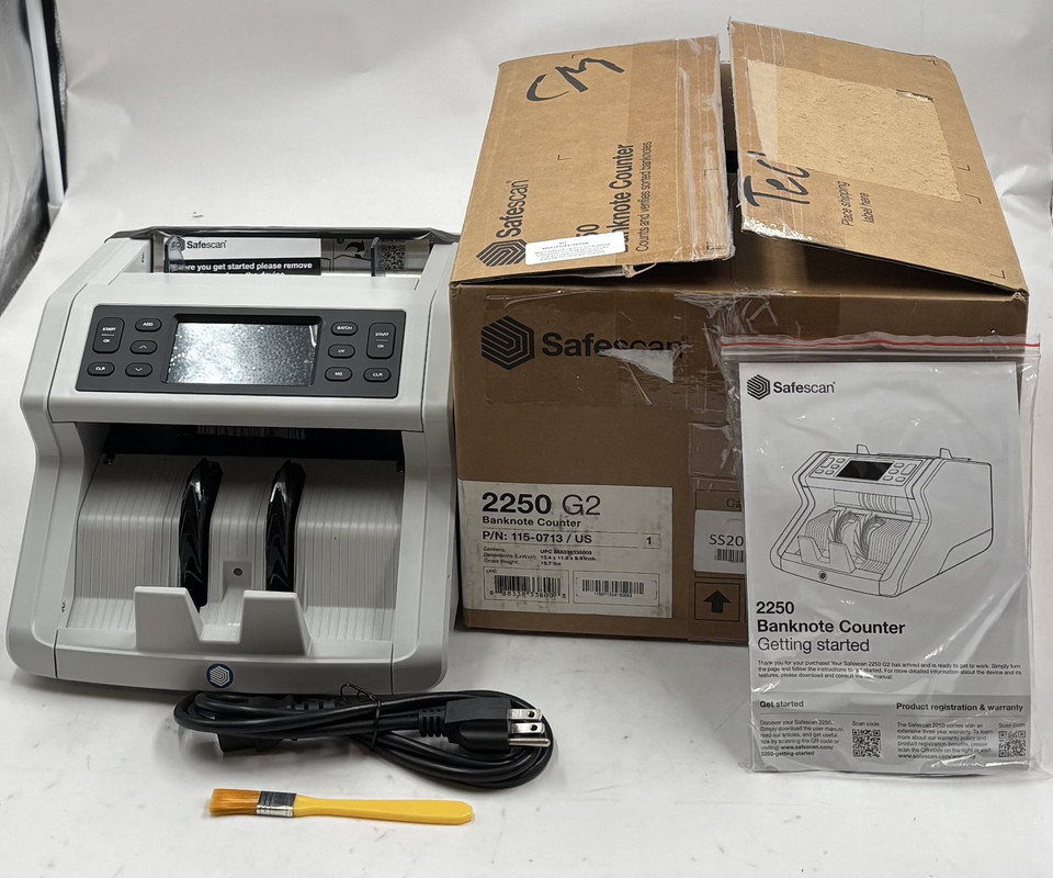SAFESCAN 2250 G2 MONEY COUNTING COUNTERFEIT DET MULTI-CURRENCY BANKNOTE MACHINE