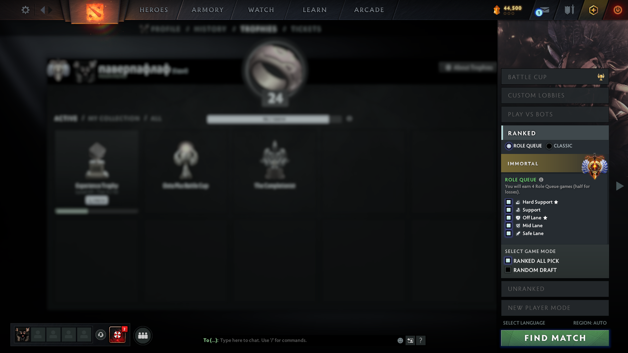 Dota 2 Account  MMR