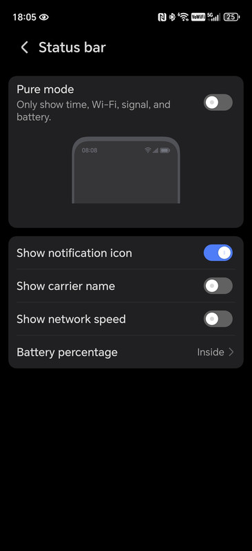Screenshot 20260127 180517 com hihonor systemmanager Pure Status Bar Settings Activity