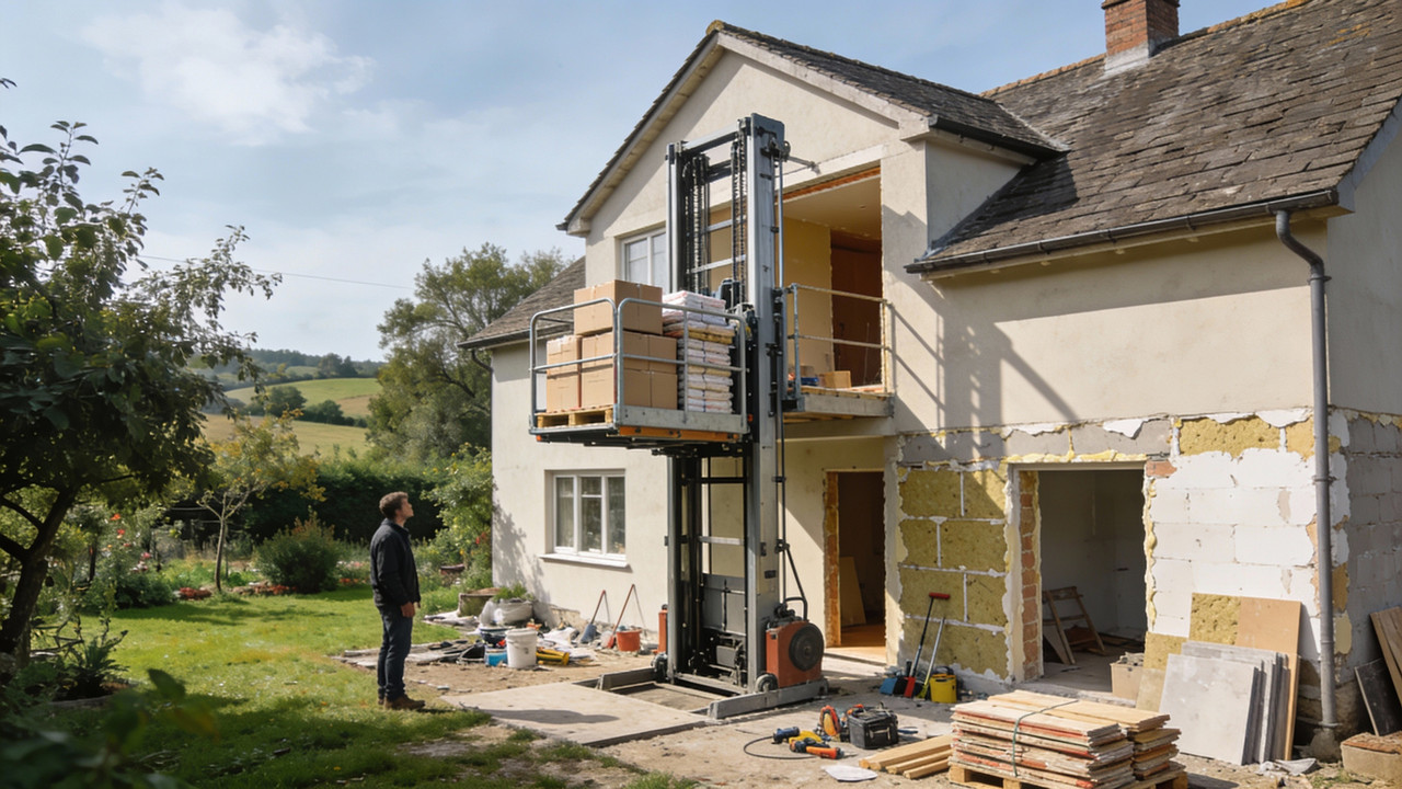 Как установить грузовой подъемник