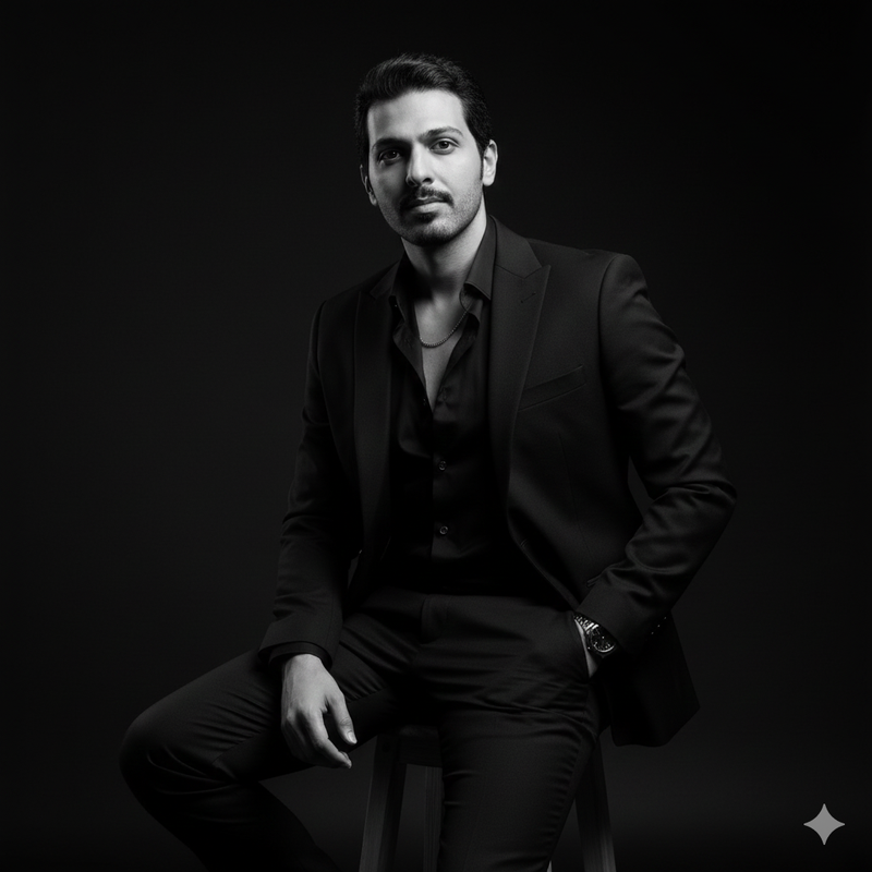 Black Suit Cinematic Portrait