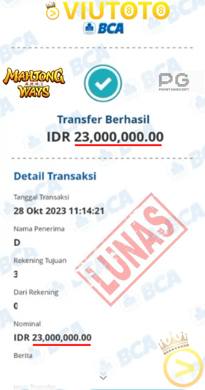 Bukti JP slot hari ini