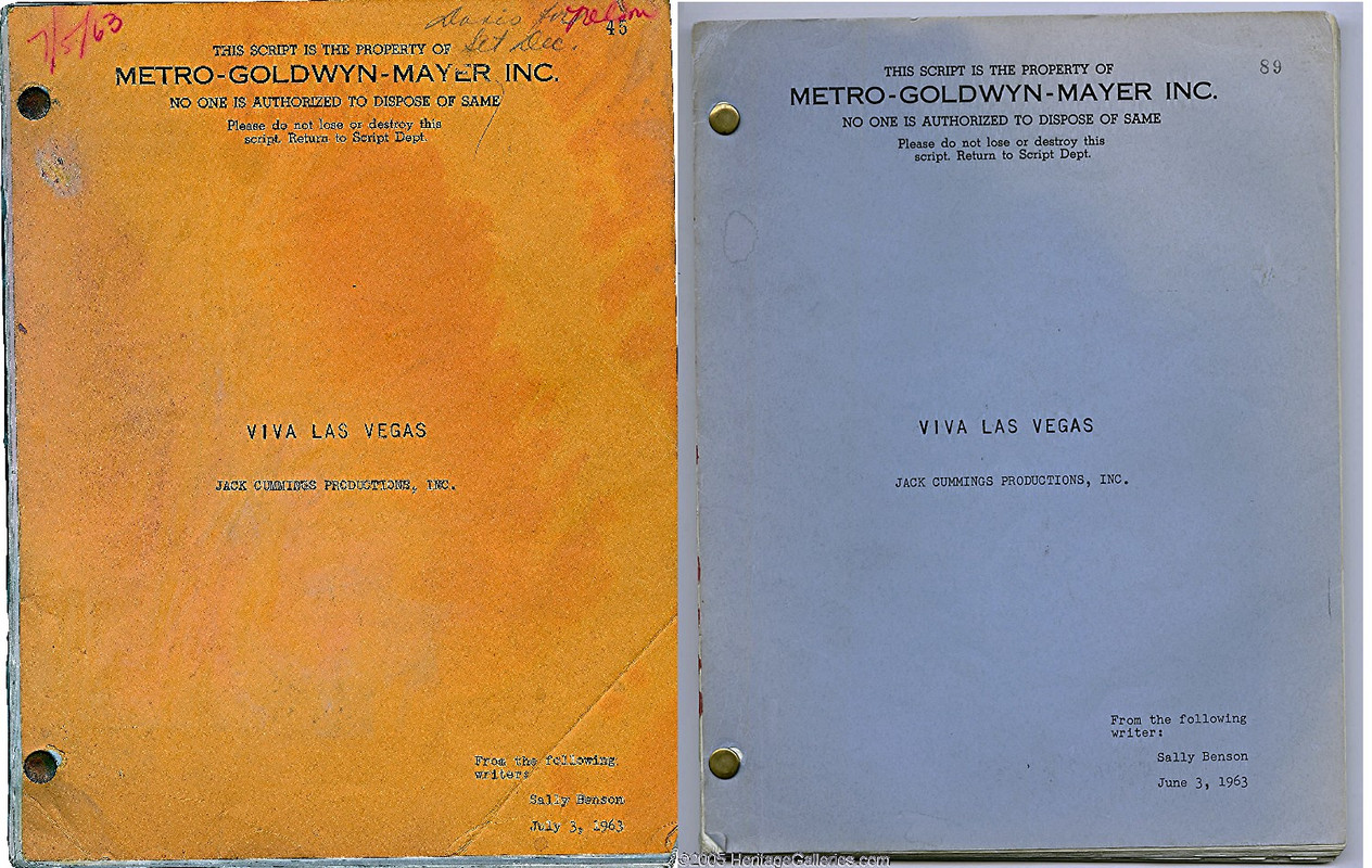 2 front page scripts for VIVA LAS VEGAS  Nr.45   89 ~ 1st up-dated 5th July 63