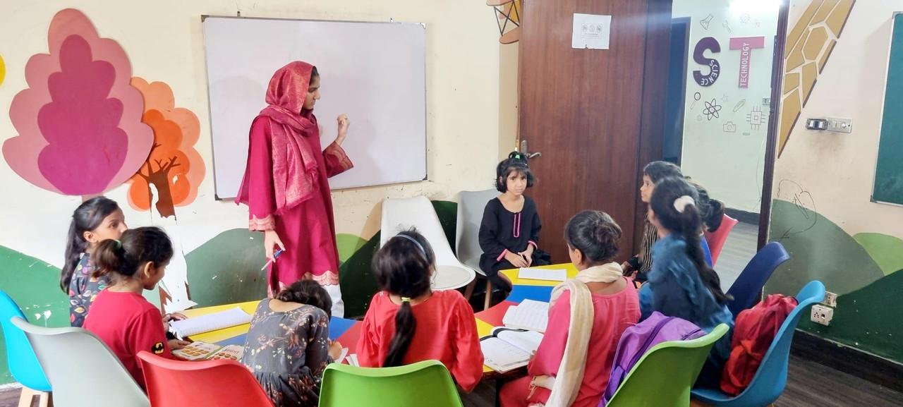 Girls participating in developmental activities
