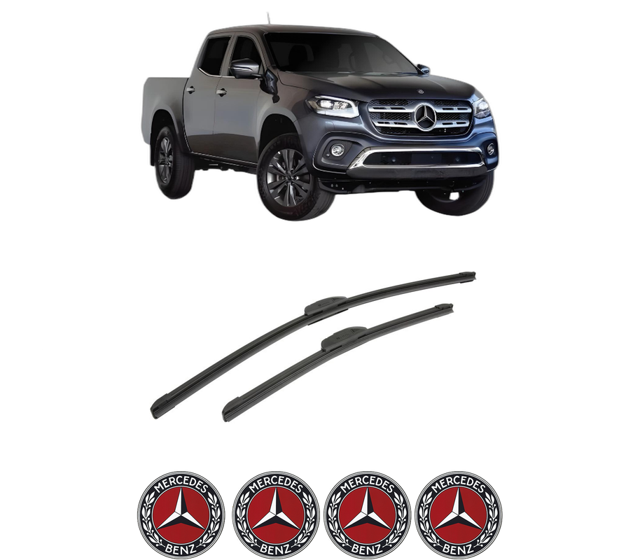 Set stergatoare auto MERCEDES-BENZ X-CLASS (470) din 2017-2020, pentru parbriz auto, 2 bucati, Bosch Aerotwin Retrofit, din cauciuc siliconat rezistent, 4 Stickere Auto MERCEDES-BENZ