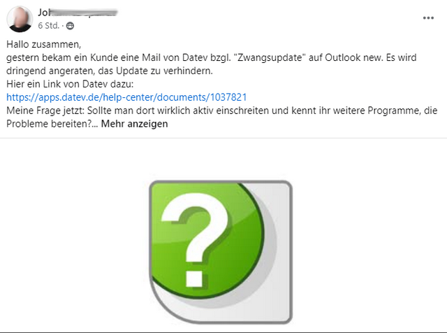 DATEV Empfehlungen zur neuen Outlook-App