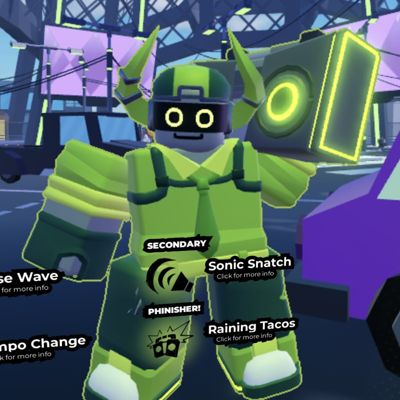 reworked boombox on the character select menu