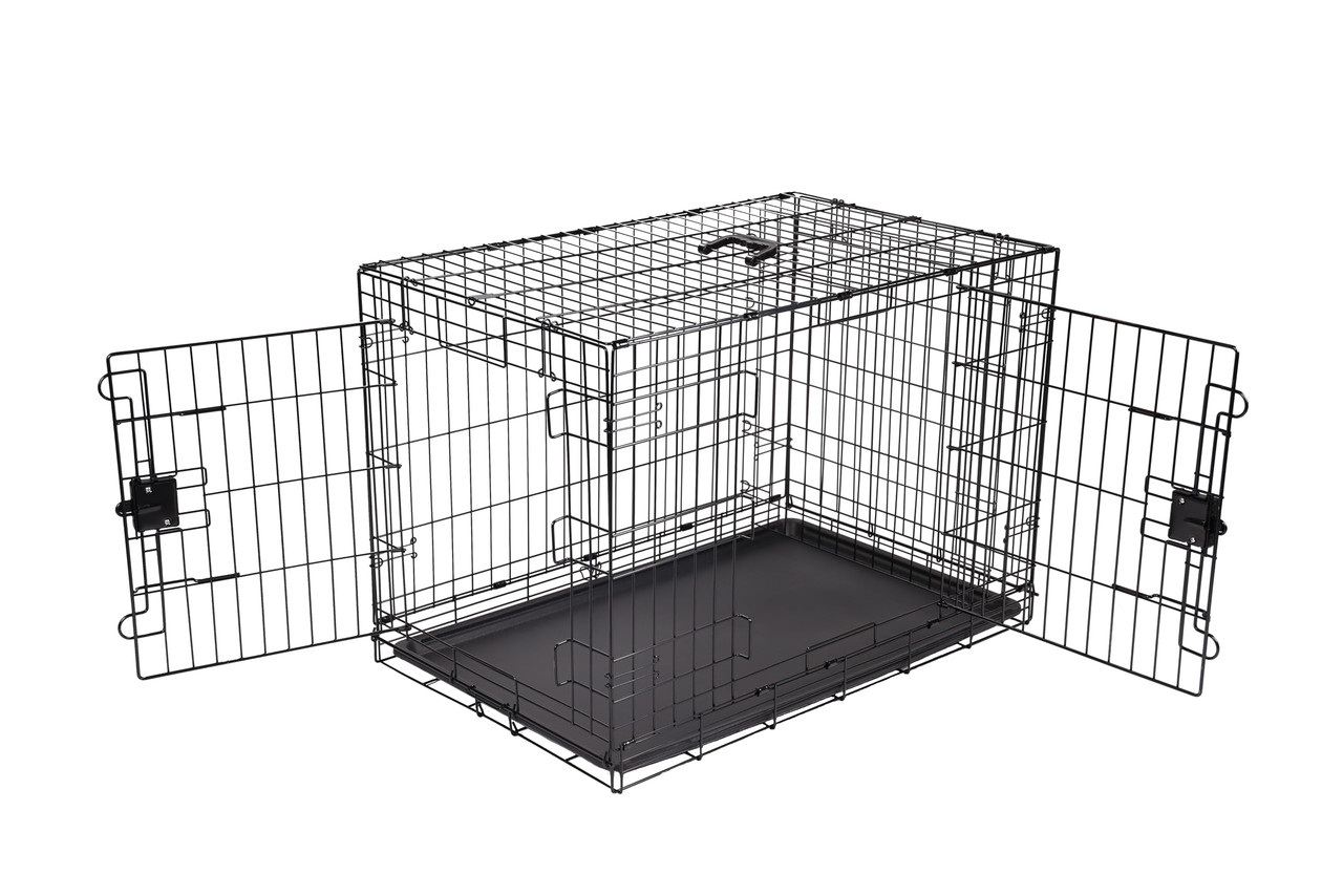 Amazon Basics Foldable Metal Wire Dog Crate 36-Inch Double Door