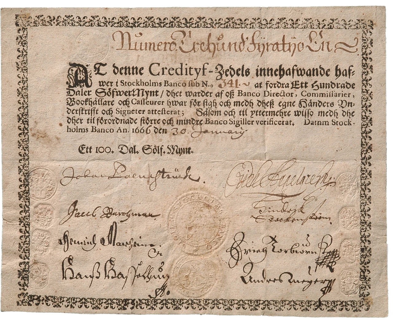 Kreditivsedel 1661 (1)