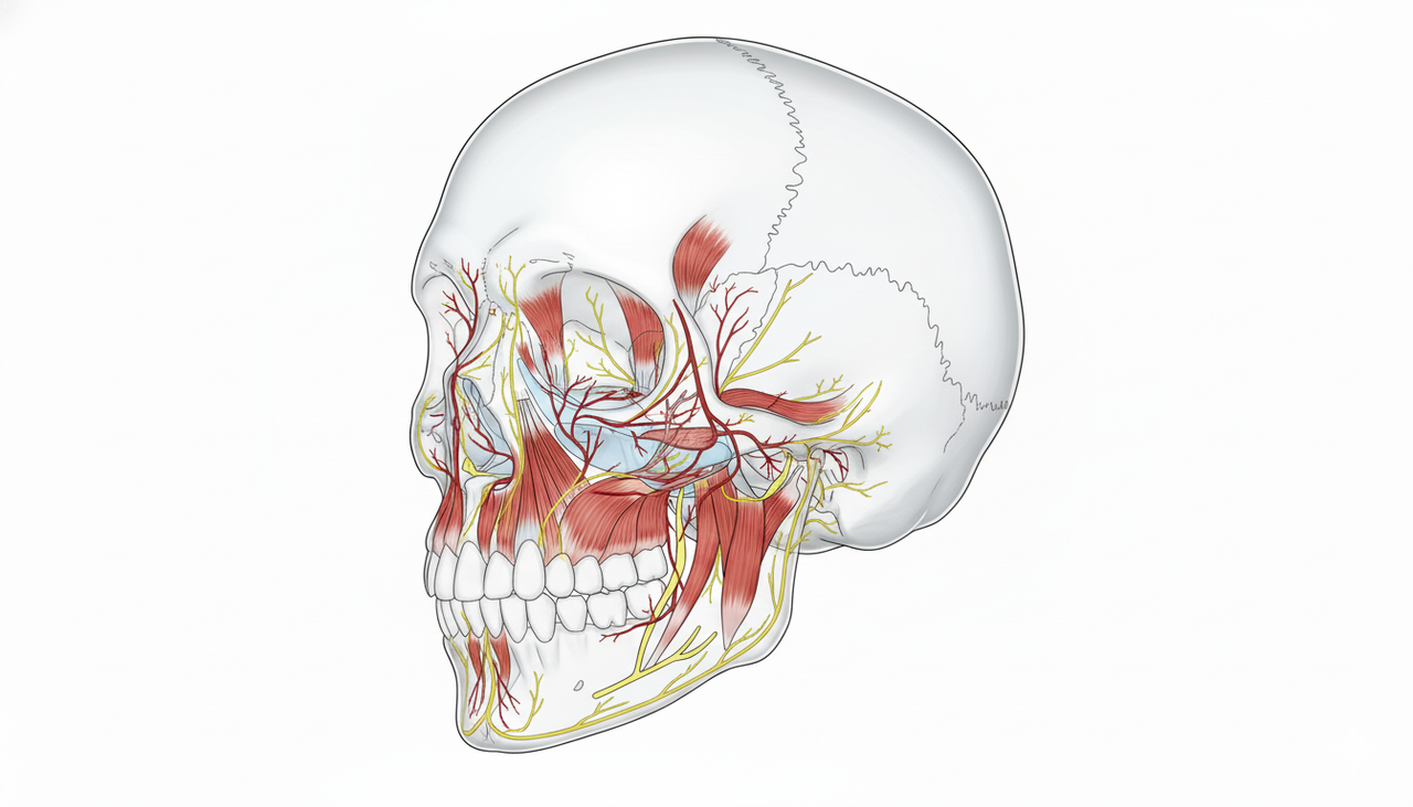 Анатомическая схема височно-нижнечелюстного сустава