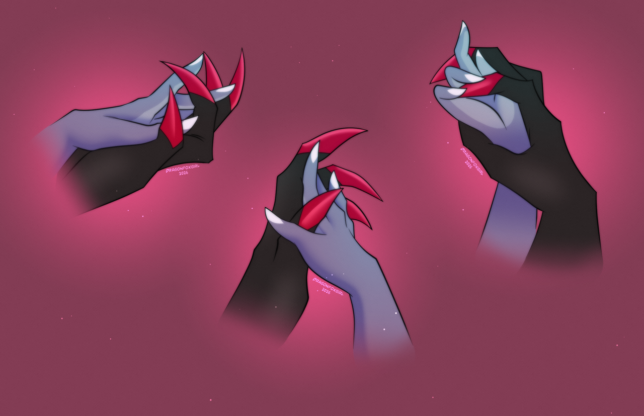 Emily playing with Alastor's claws