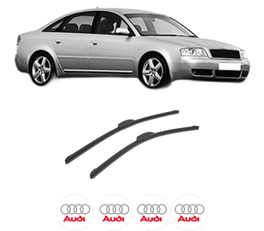 Set stergatoare auto AUDI A6 C5 (4B2, 4B4) din 1997-2005, pentru parbriz auto, 2 bucati, Bosch Aerotwin Retrofit, din cauciuc siliconat rezistent, 4 Stickere Auto AUDI