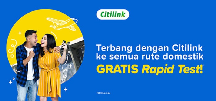 Promo rapid test gratis Citilink di Tiket.com