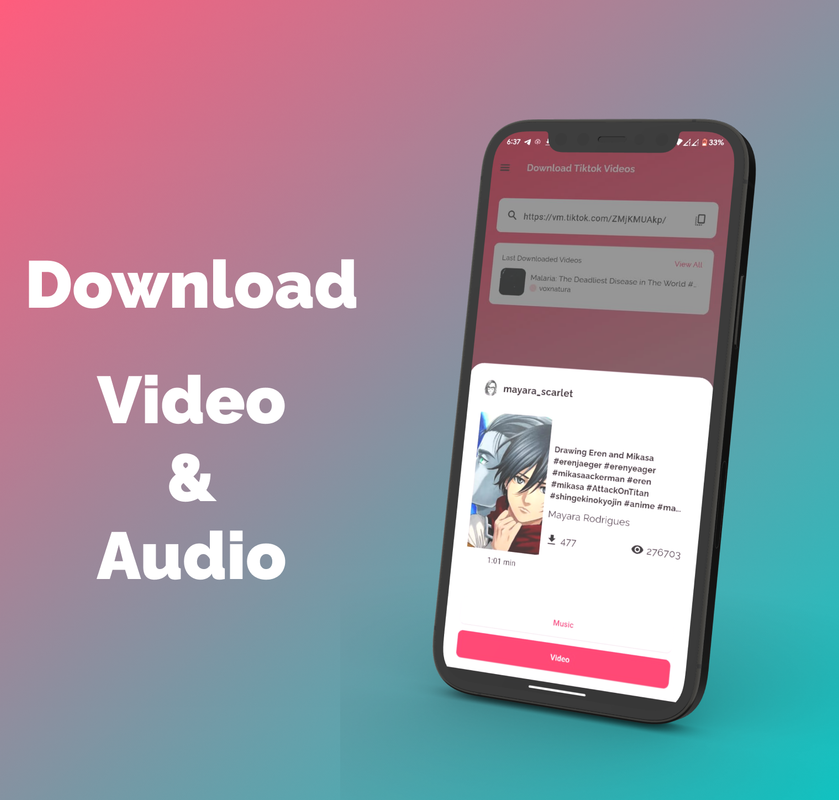 Tiktok Video Downloader Without watermark, Audio and Image Extractor - 5
