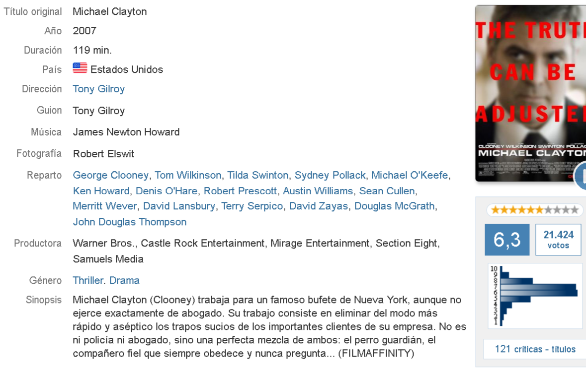 Michael Clayton [2007] latino - inglés