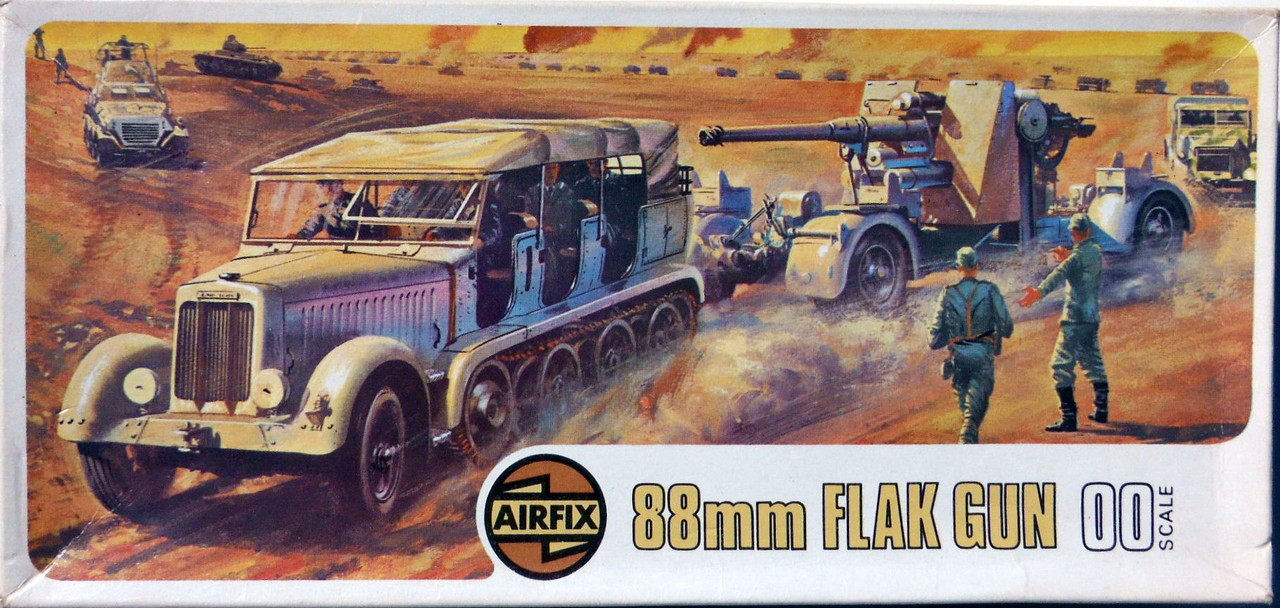 Airfix 76 88 mm Flak Gun and Tractor (02303-2)