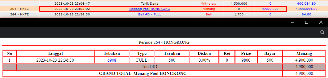 Bukti JP togel hari ini