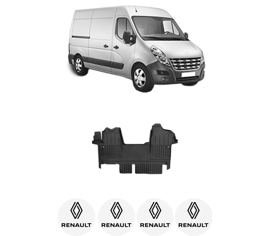 Set covorase presuri RENAULT MASTER III Van (FV) din 2010-2021, auto, din cauciuc thermoplastic, 4 Stickere auto cu RENAULT
