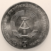 5 marcos. República Democrática Alemana (RDA) 1968. Robert Koch. RDA1