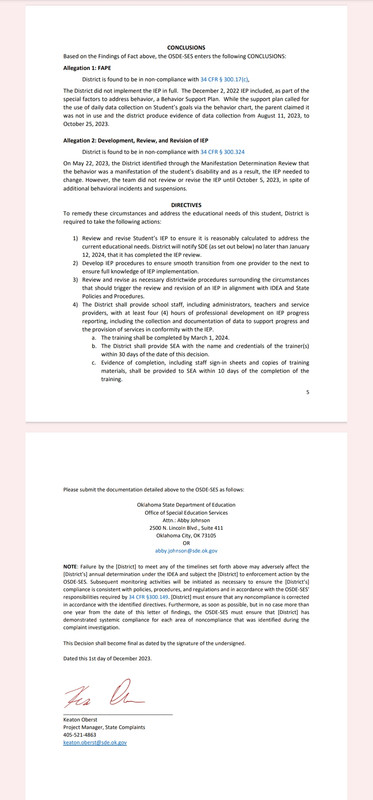 successful state complaint against mustang