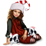 christmas_elf_girl_with_boston_terrier_puppy 22