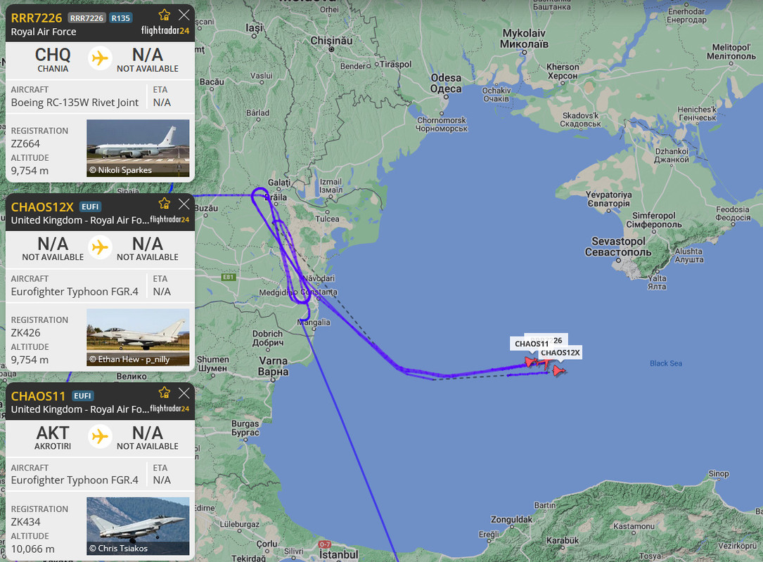 RC-135W Rivet Joint 2 x Eurofighter Typhoon FGR.4