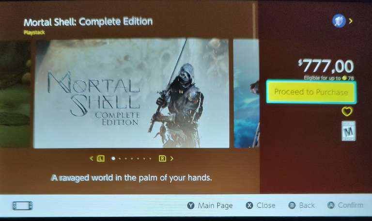 Eshop argentina. MORTAL SHELL complete edition. Nintendo Switch. (130 pesos , 93 pesos si no te cobran el impuesto) 
