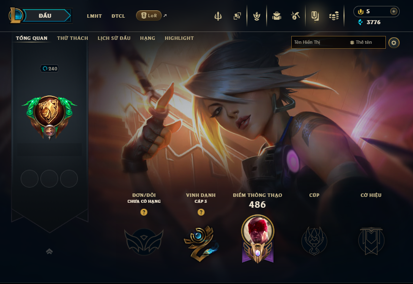 Acc LMHT # - Không Khung