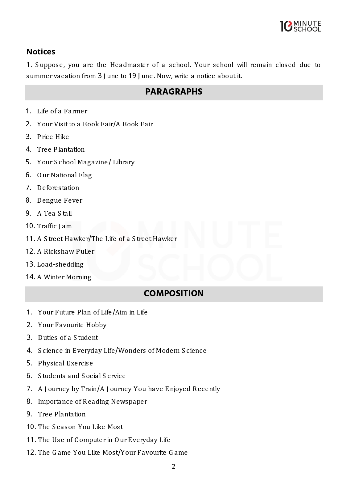 SSC English 2nd Paper Suggestion 2024