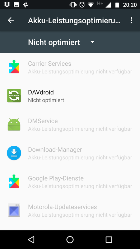No battery optimization