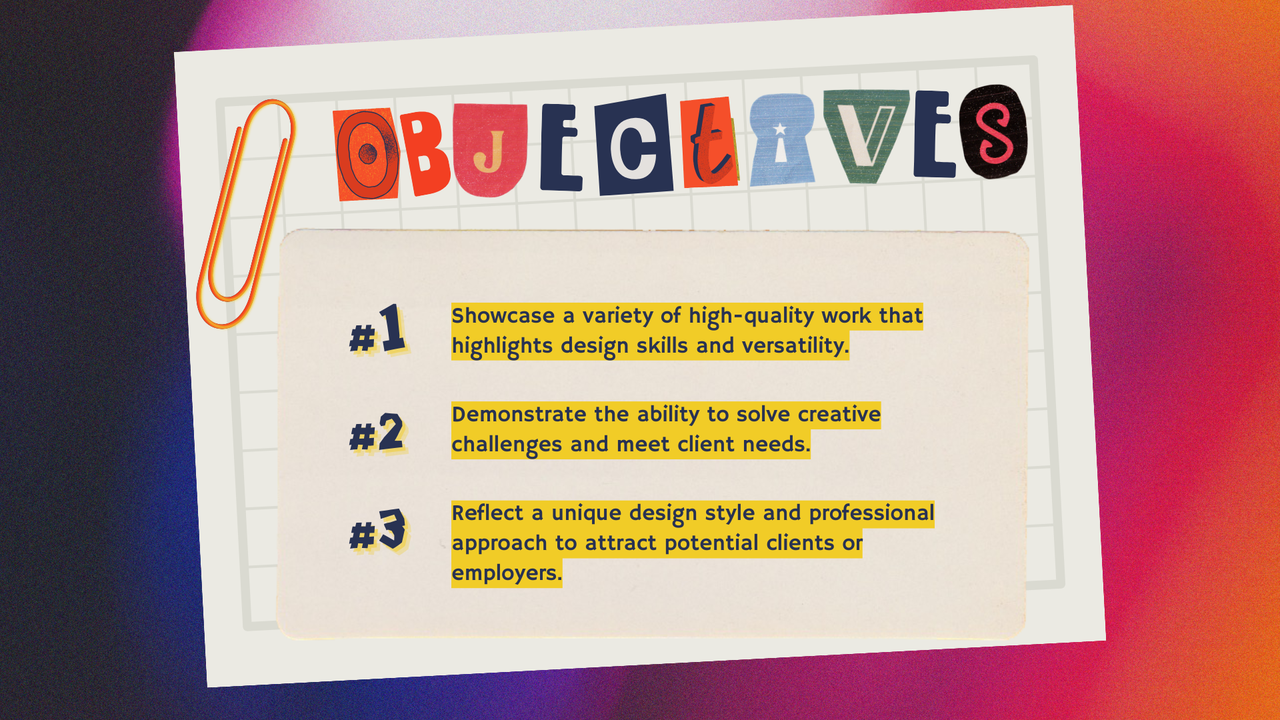 Yellow and Blue Scrapbook Graphic Design Creative Portfolio Presentation