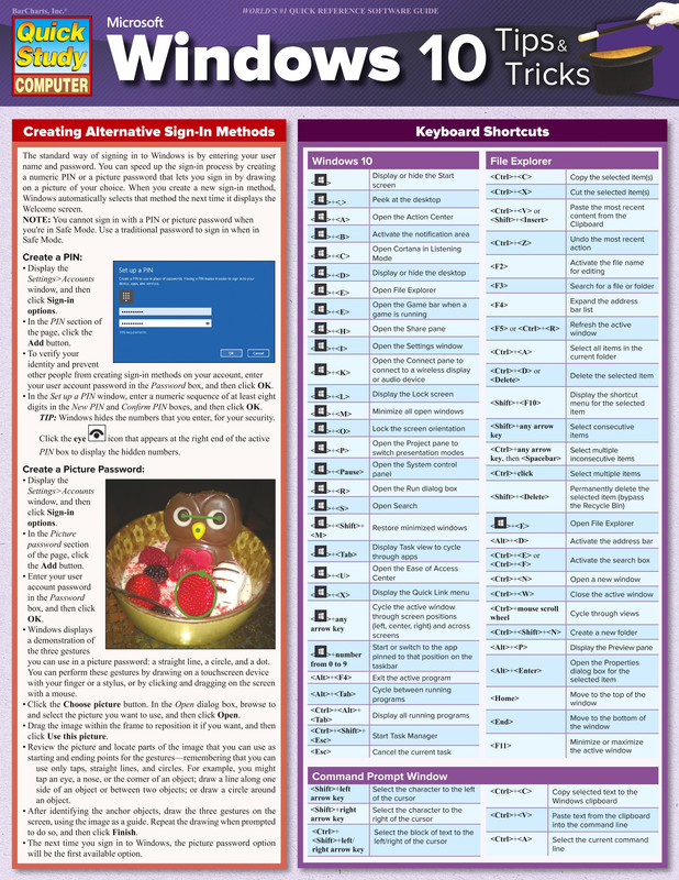 Microsoft Windows 10 Tips & Tricks (Quick Study Computer) Microsoft Windows 10 Tips & Tricks (Quick Study Computer)