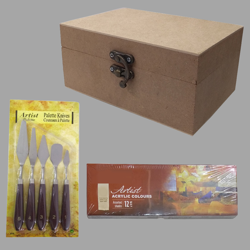 Knife Painting on MDF Box DIY Kit