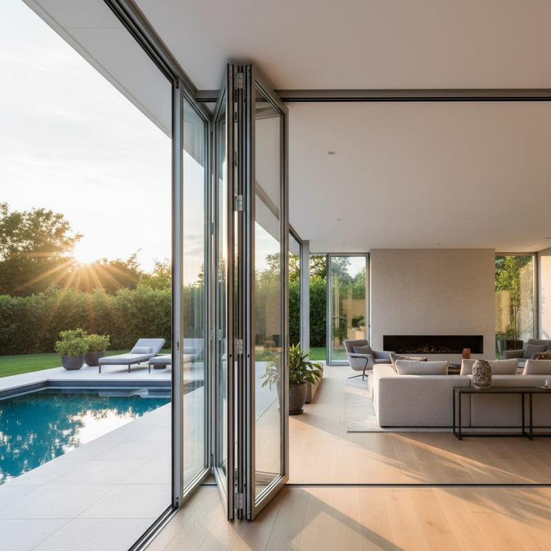 Остекление веранды гармошка