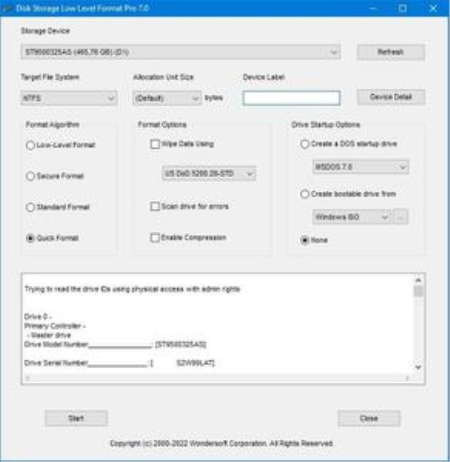 Disk Storage Low Level Format Pro 7.0 Portable