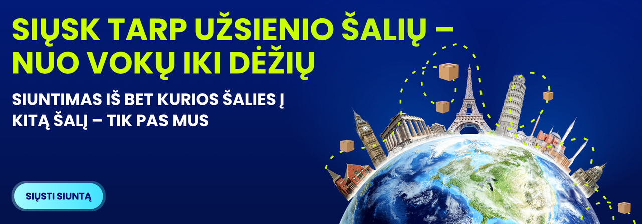 siuntos tarp užsienio šalių