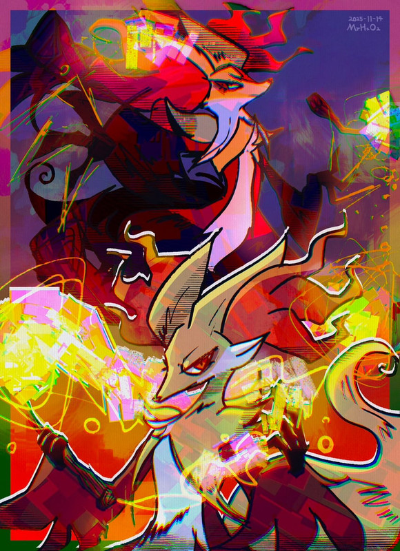 delphox-and-mega-delphox-pokemon-drawn-b