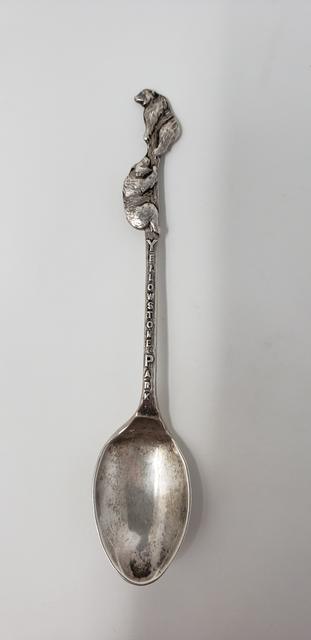 Sterling Souvenir Spoon Left Facing Bear Makers Mark Unknown 3