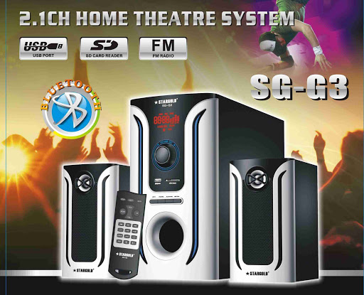 Home theater system 2.1 channel, Stargold SG-G3 Quality Bluetooth+ usb+ FM Radio