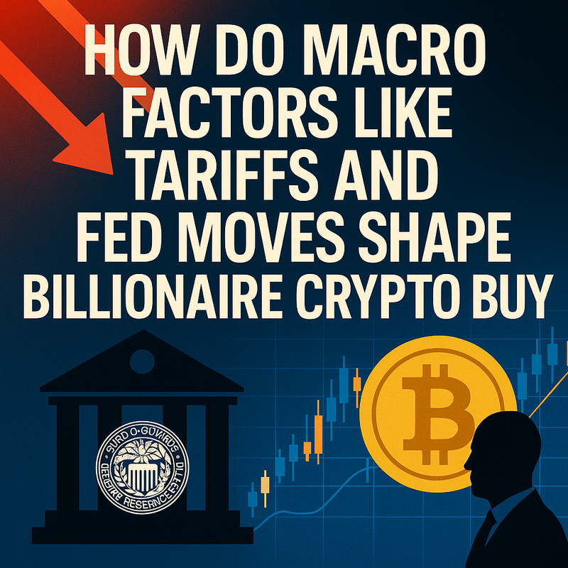 How do macro factors like tariffs and Fed moves shape billionaire crypto buys