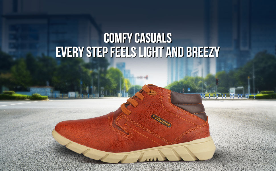 Buy Red Chief Genuine Leather and Mid Ankle Lace Up with PU Sole comfort in every step Casual with Normal Fit Shoes For Men RC30013 006 Online at Best Prices