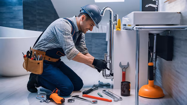 Professional Plumber at Work