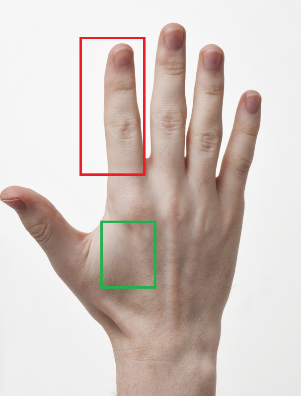 Pain between thumb and index area starts occurring 30 minutes into