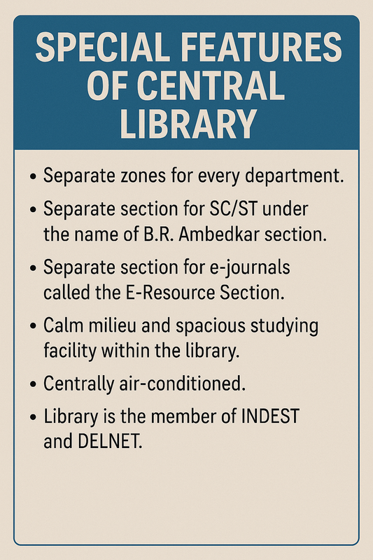 Special Features of Central Library