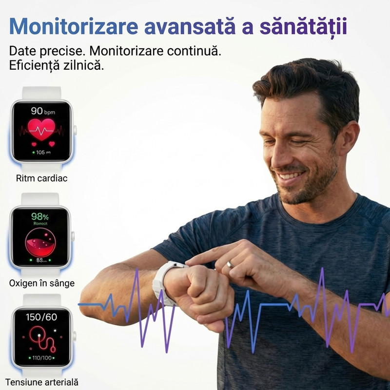 Smartwatch ROTTER Alb