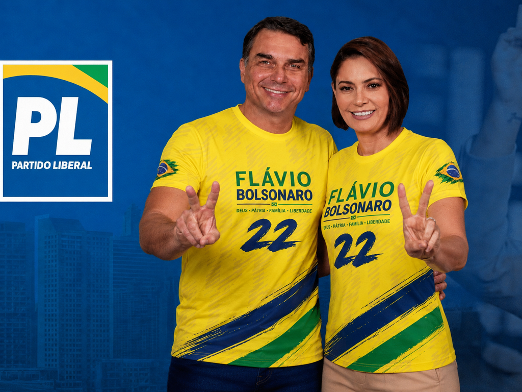 Flávio e Michele Bolsonaro